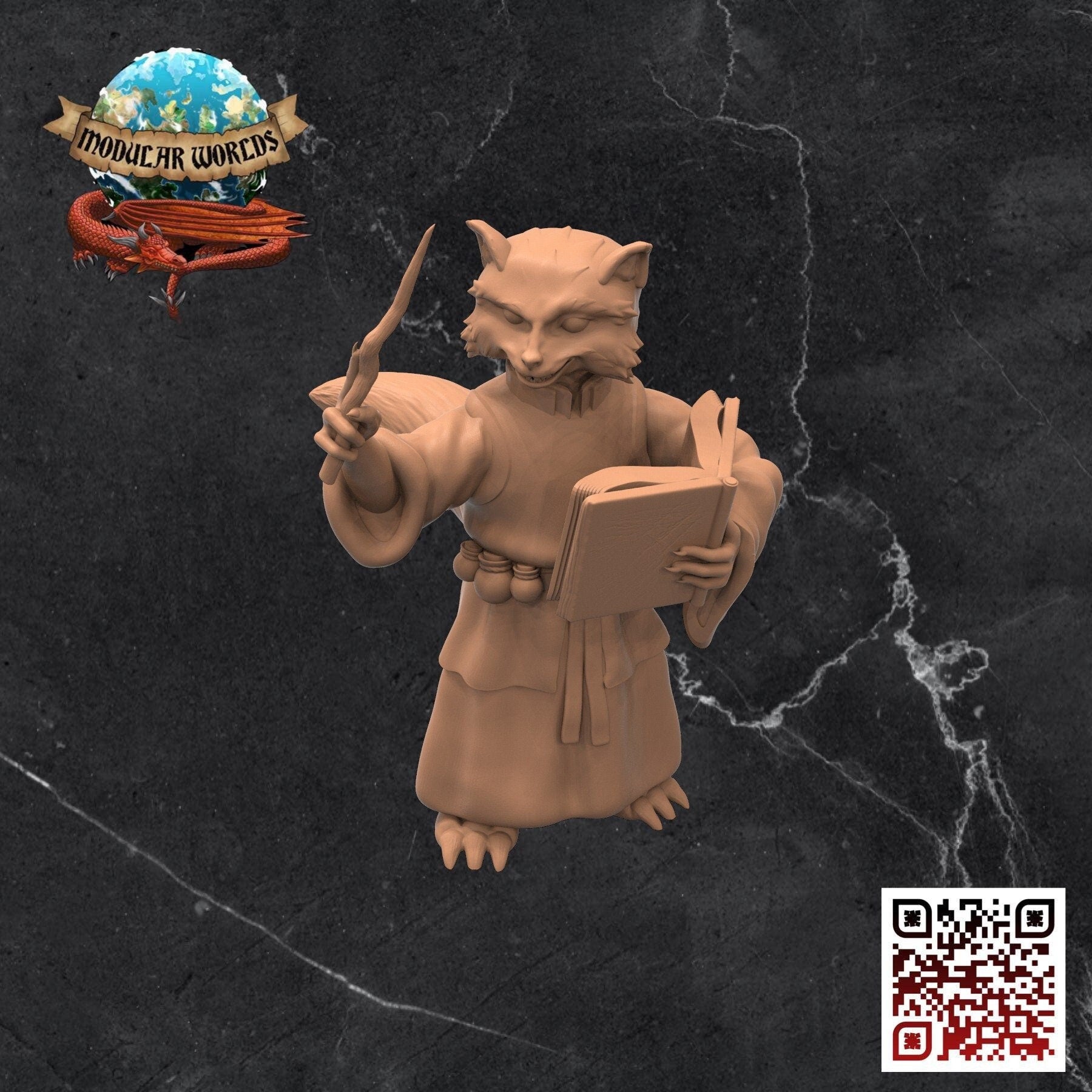 Raccoonfolk Wizard: Tabletop Gaming Miniature (Resin 3D Print)