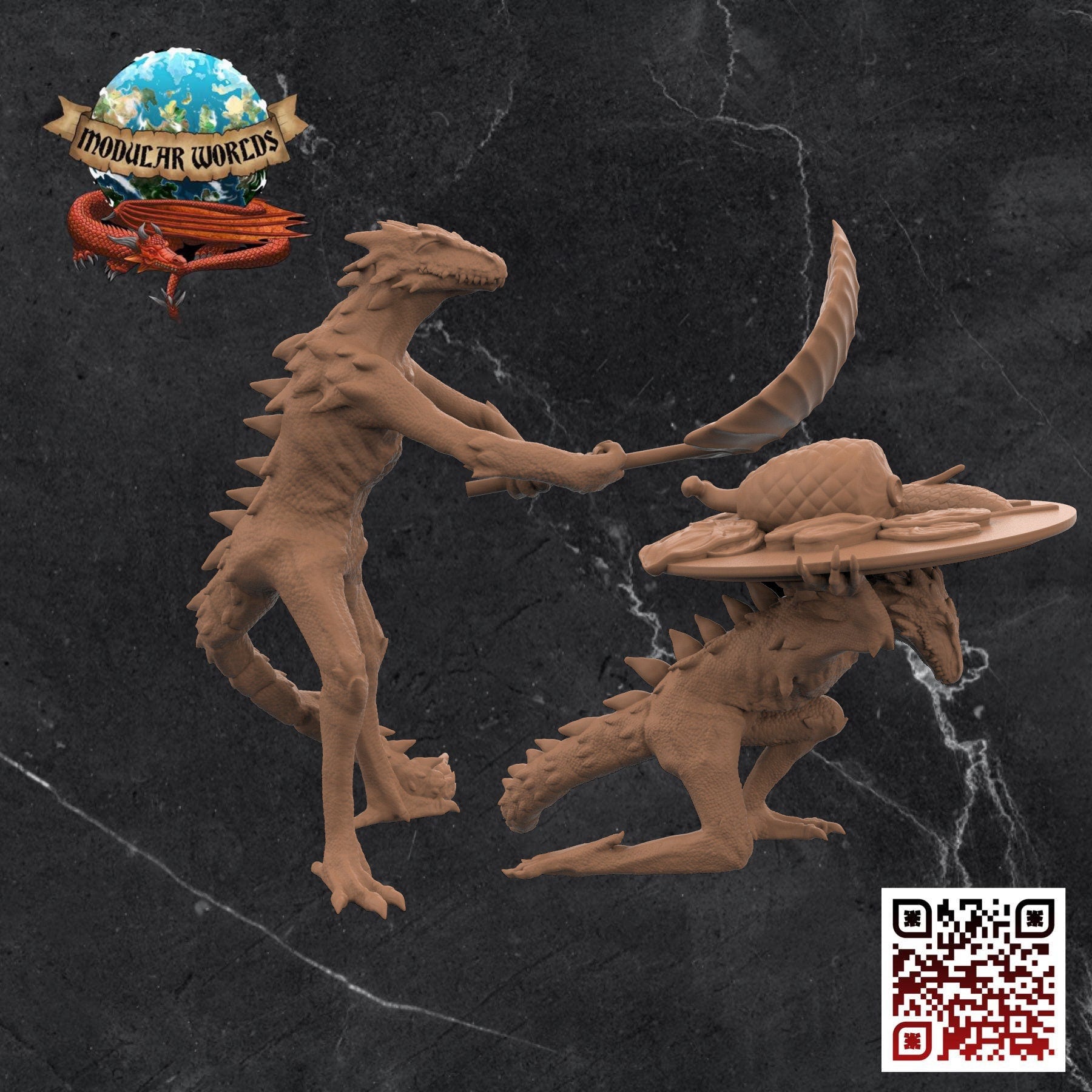 Lizardfolk Slaves (x2): Tabletop Gaming Miniature (Resin 3D Print)
