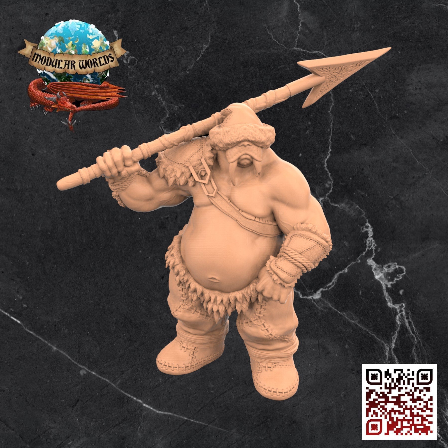 Walrusfolk Soldier : Tabletop Gaming Miniature (Resin 3D Print)
