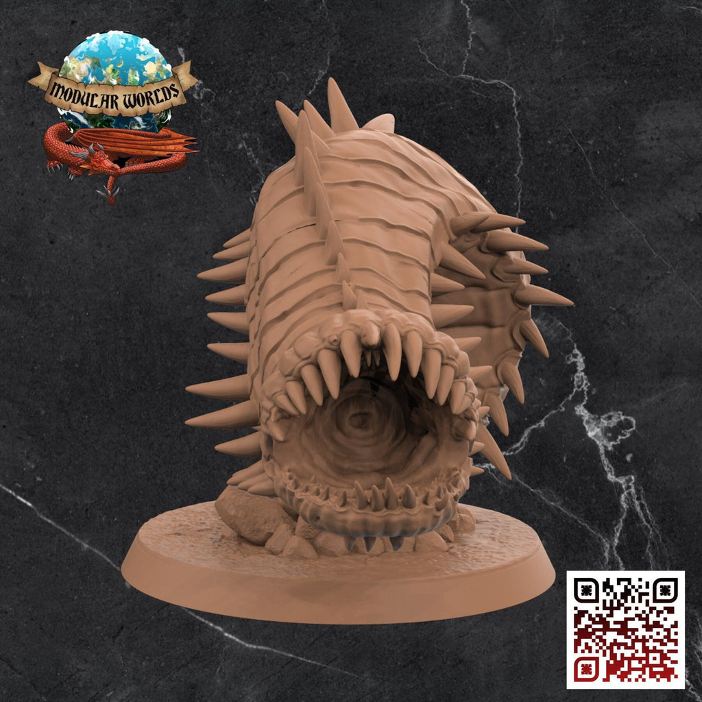 Purple Worm: Tabletop Gaming Miniature (Resin 3D Print)