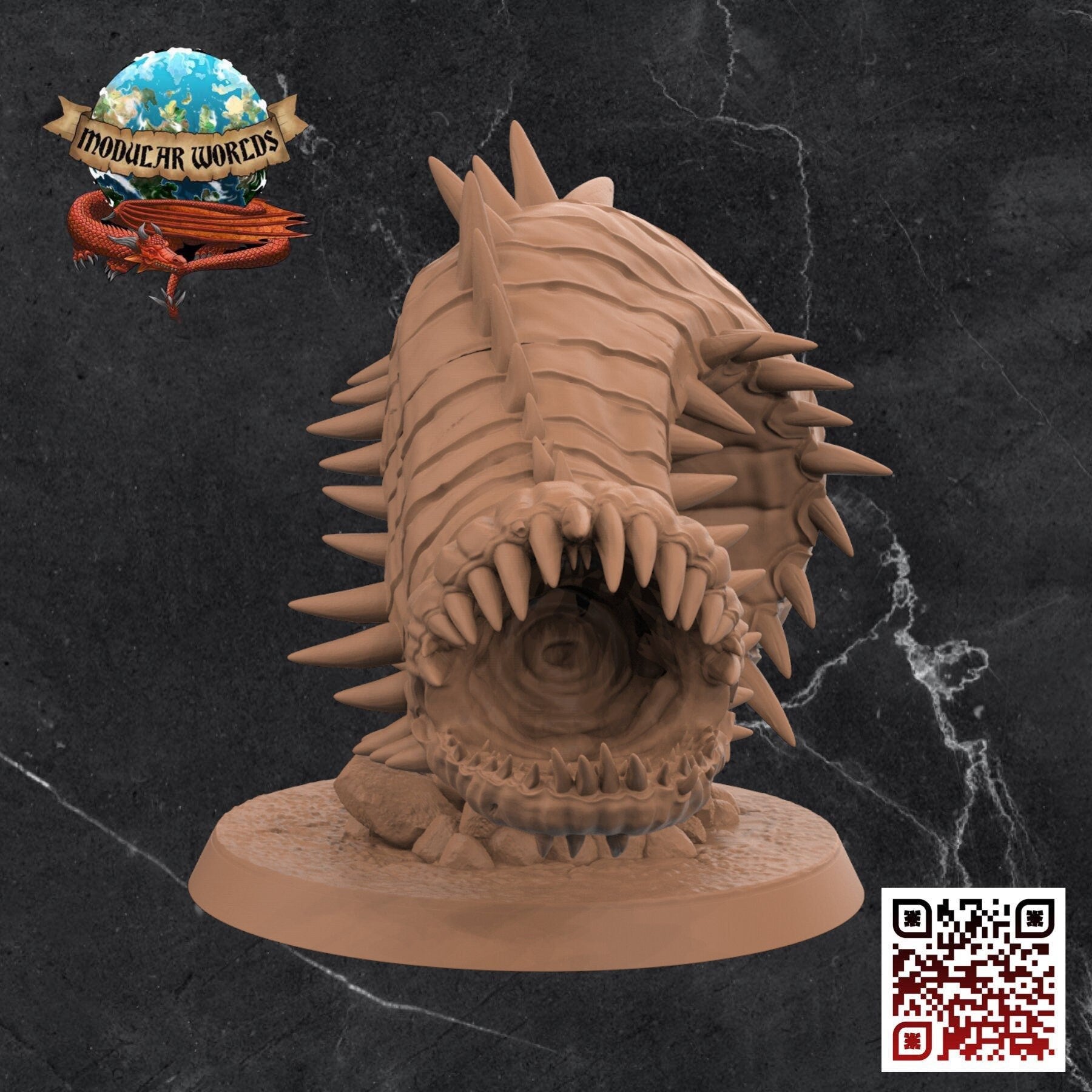 Purple Worm: Tabletop Gaming Miniature (Resin 3D Print)