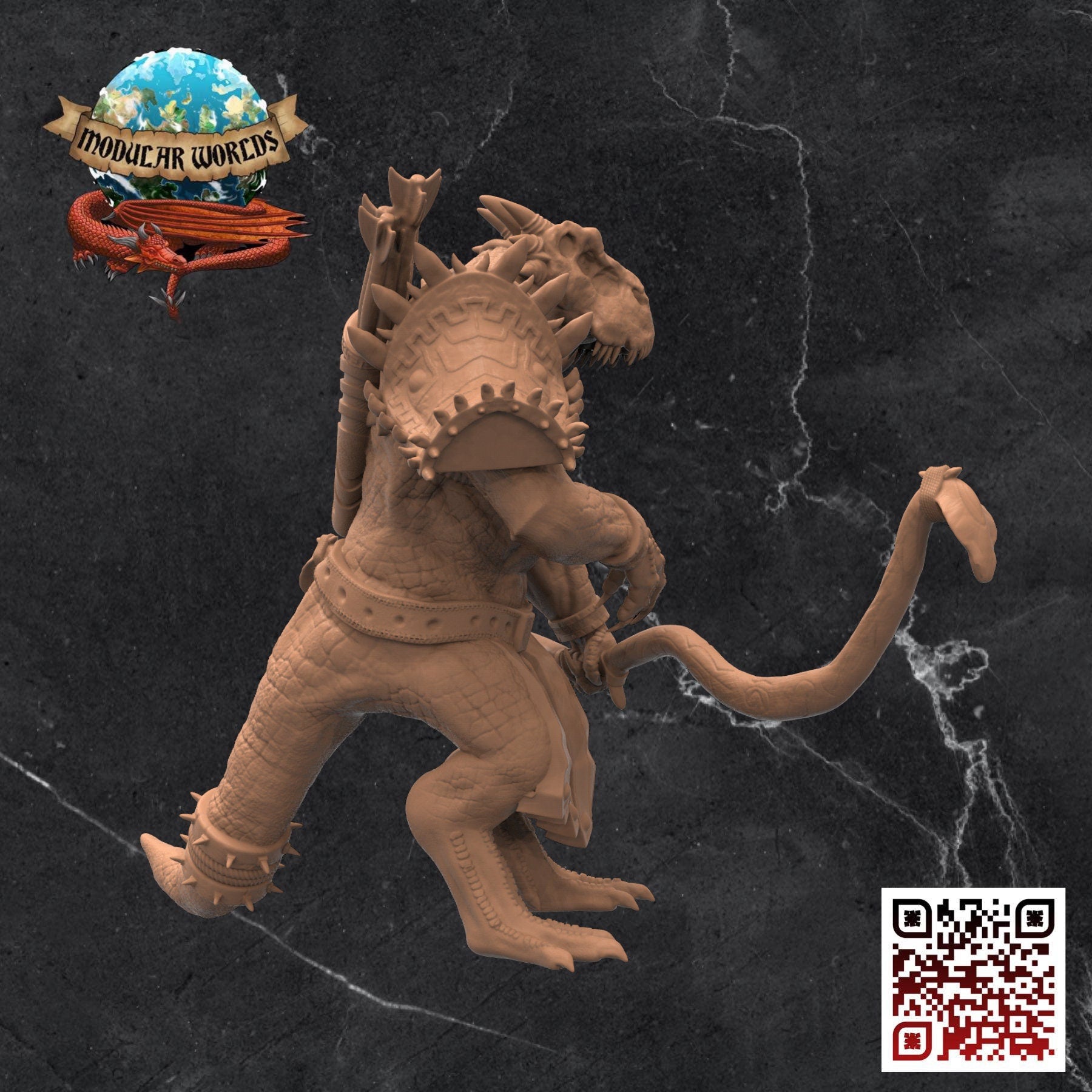 Lizardfolk Archer: Tabletop Gaming Miniature (Resin 3D Print)