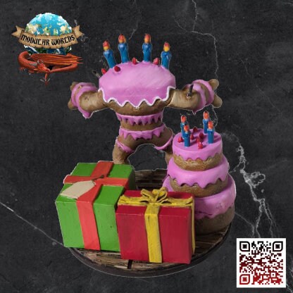 Cake Golem & Cake: Tabletop Gaming Miniature (Resin 3D Print)
