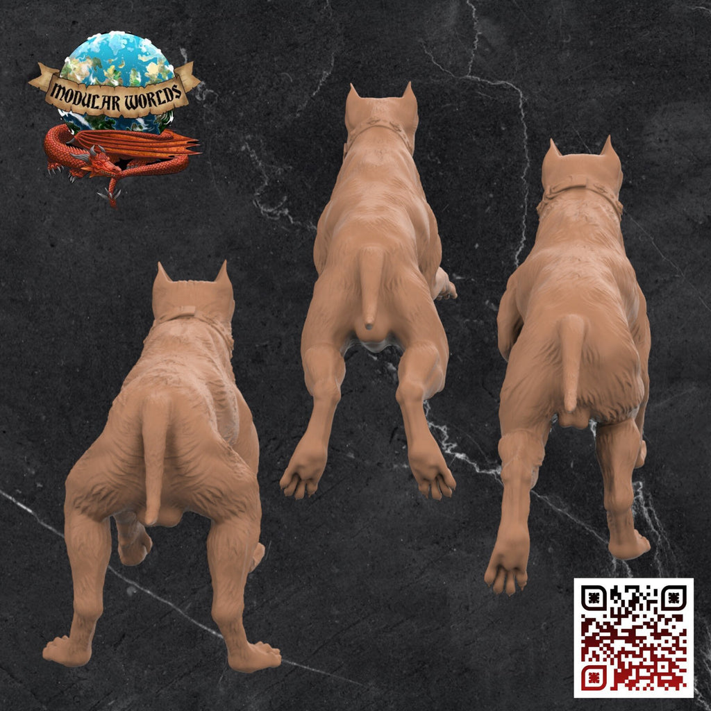Hunting Hounds (x 3): Tabletop Gaming Miniature (Resin 3D Print)