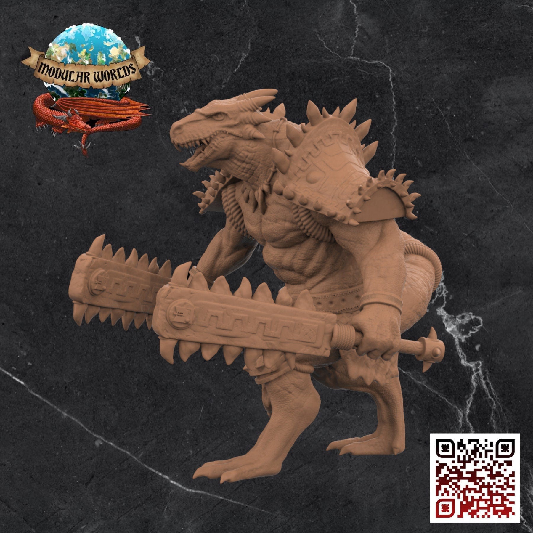 Lizardfolk Berserker: Tabletop Gaming Miniature (Resin 3D Print)