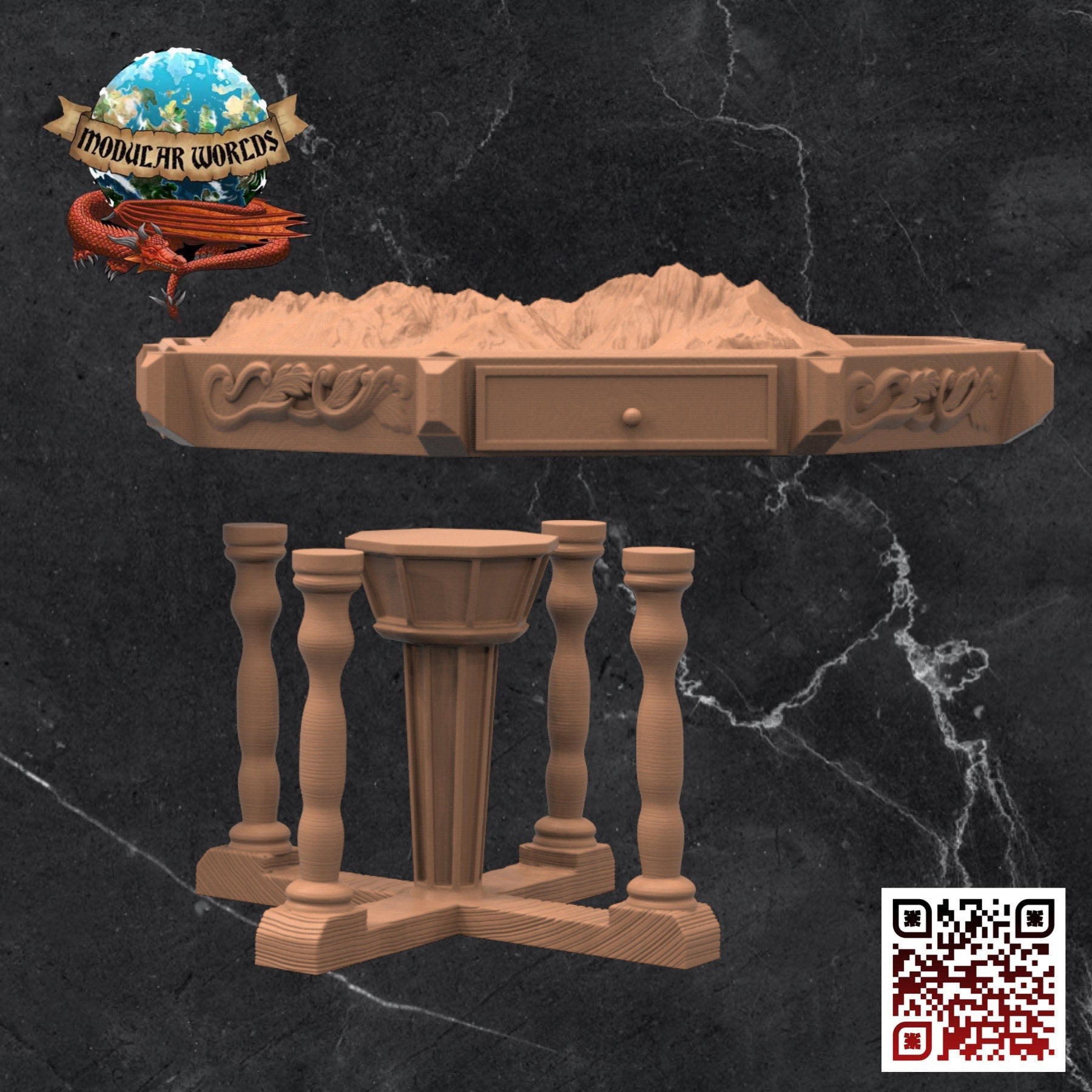 Cartographer's Table: Tabletop Gaming Miniature (Resin 3D Print)