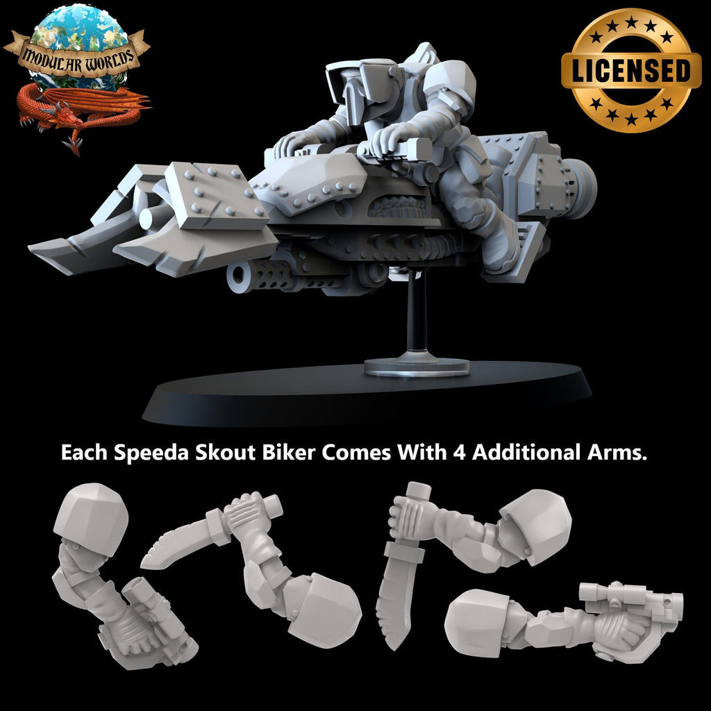 Speeda Skout Biker: Tabletop Gaming Miniature (Resin 3D Print)