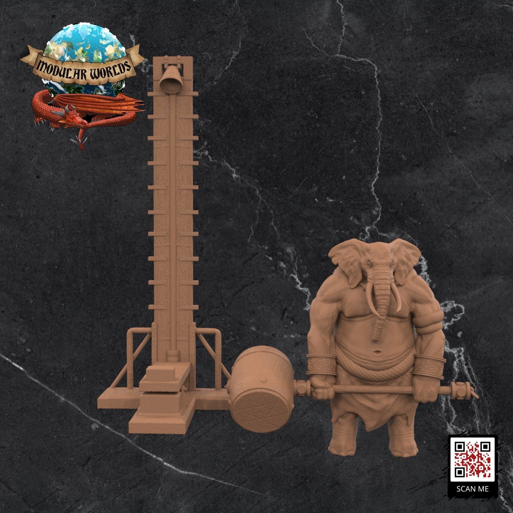 Loxodon Strongman: Tabletop Gaming Miniature (Resin 3D Print)