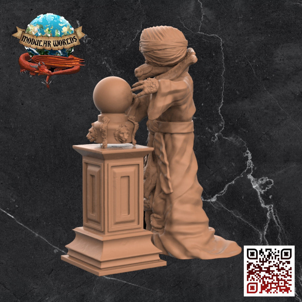 Kobold Mystics & Crystal Ball: Tabletop Gaming Miniature (Resin 3D Print)
