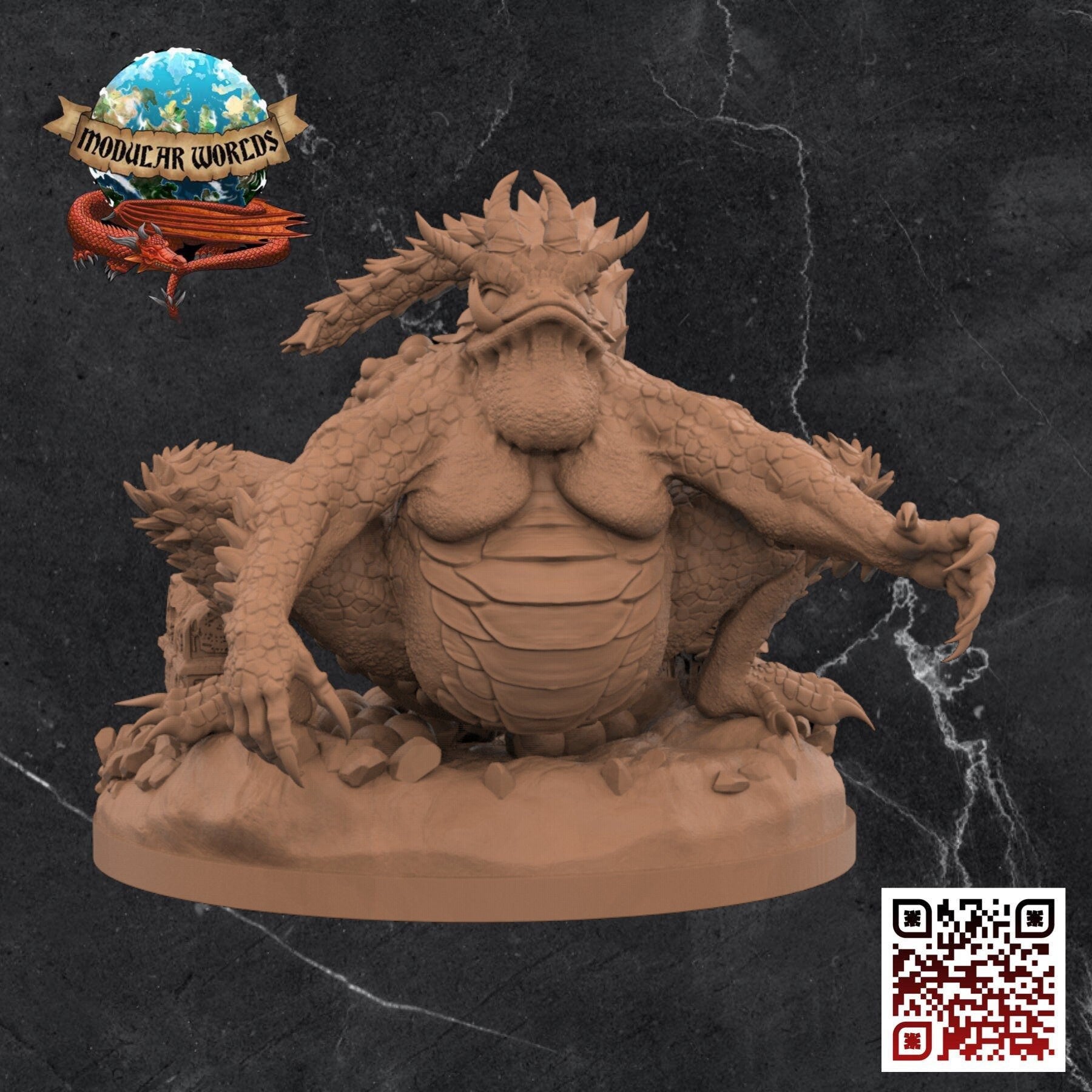 Lizardfolk Queen & Scenic Base: Tabletop Gaming Miniature (Resin 3D Print)