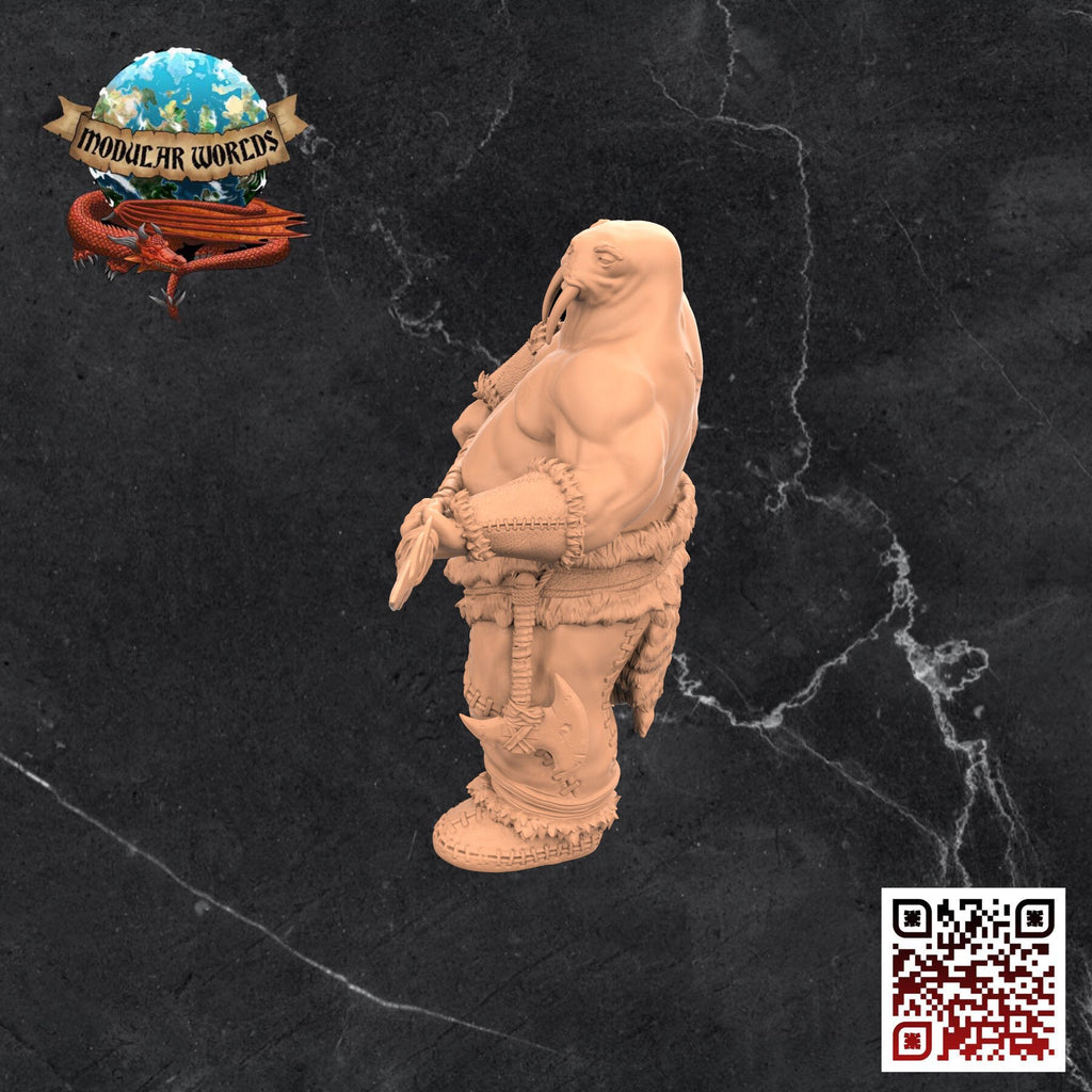 Walrusfolk Soldier : Tabletop Gaming Miniature (Resin 3D Print)