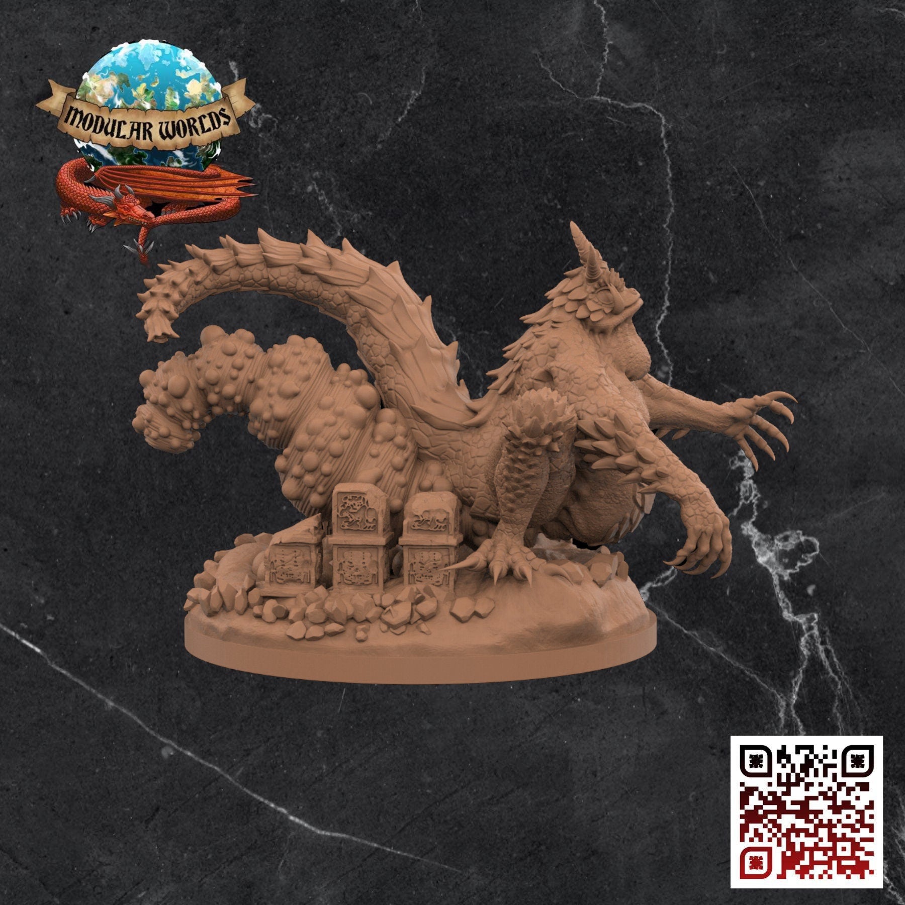 Lizardfolk Queen & Scenic Base: Tabletop Gaming Miniature (Resin 3D Print)