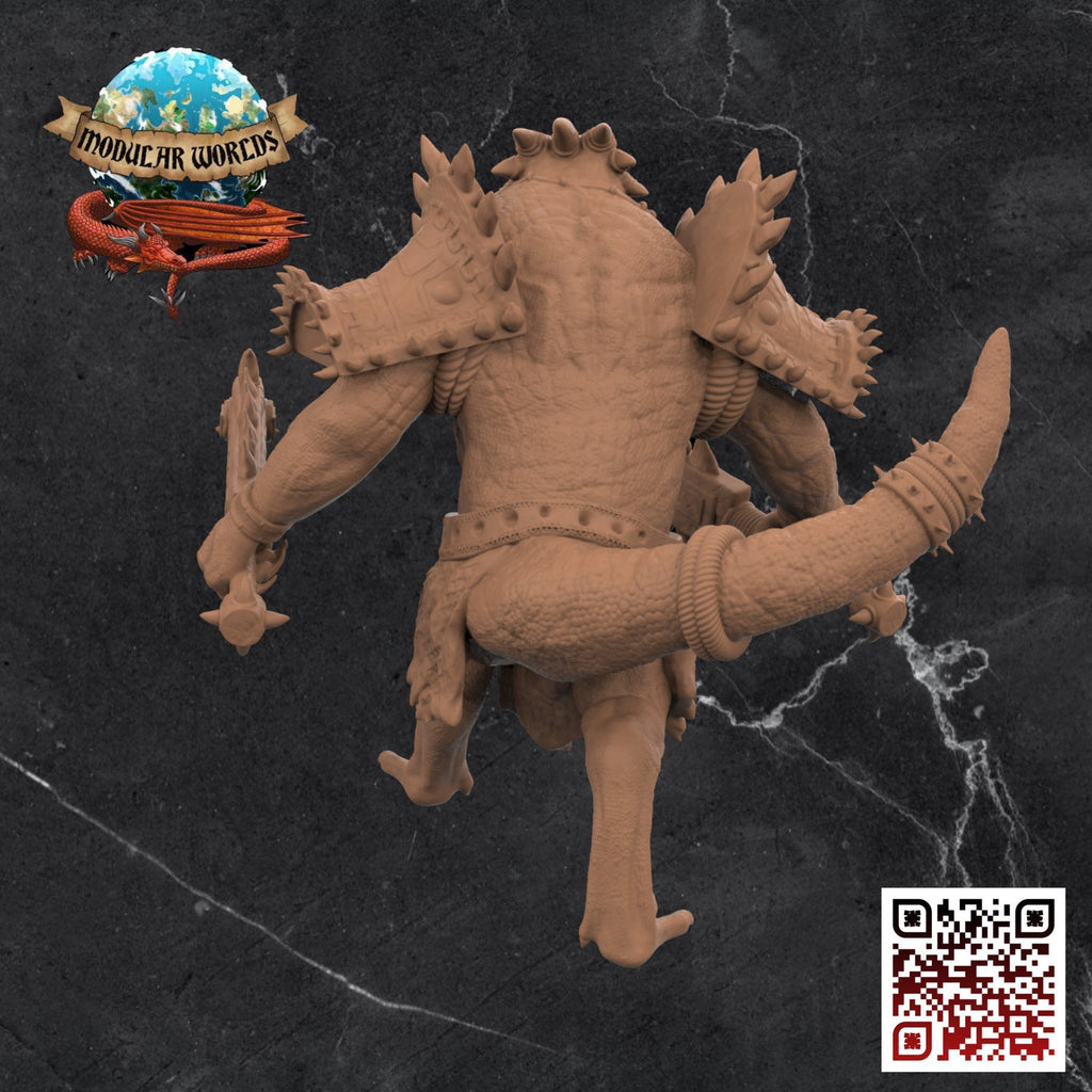 Lizardfolk Berserker: Tabletop Gaming Miniature (Resin 3D Print)