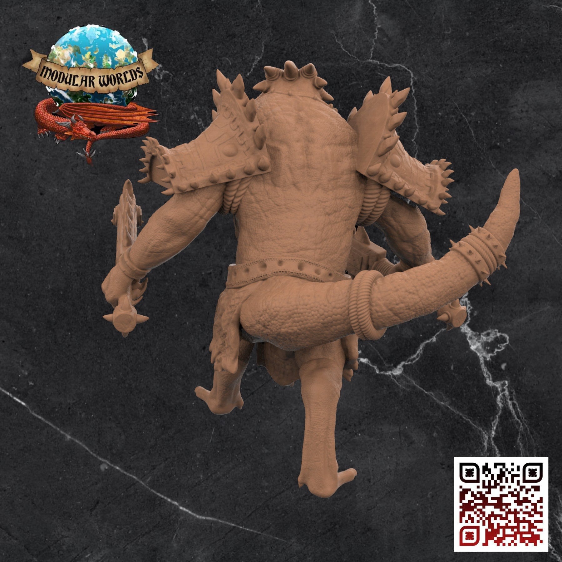 Lizardfolk Berserker: Tabletop Gaming Miniature (Resin 3D Print)