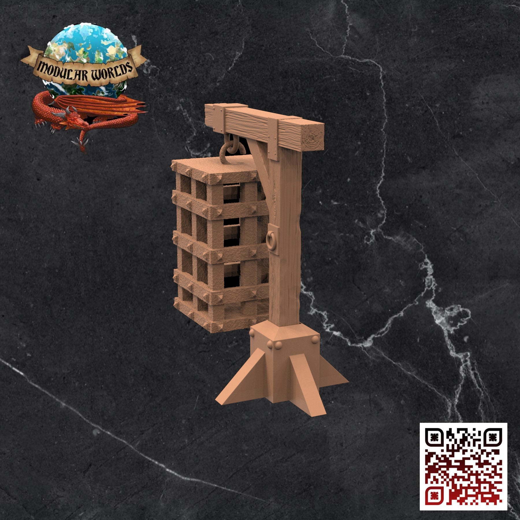 Hanging Cage: Tabletop Gaming Miniature (Resin 3D Print)