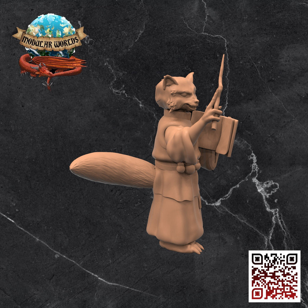 Raccoonfolk Wizard: Tabletop Gaming Miniature (Resin 3D Print)