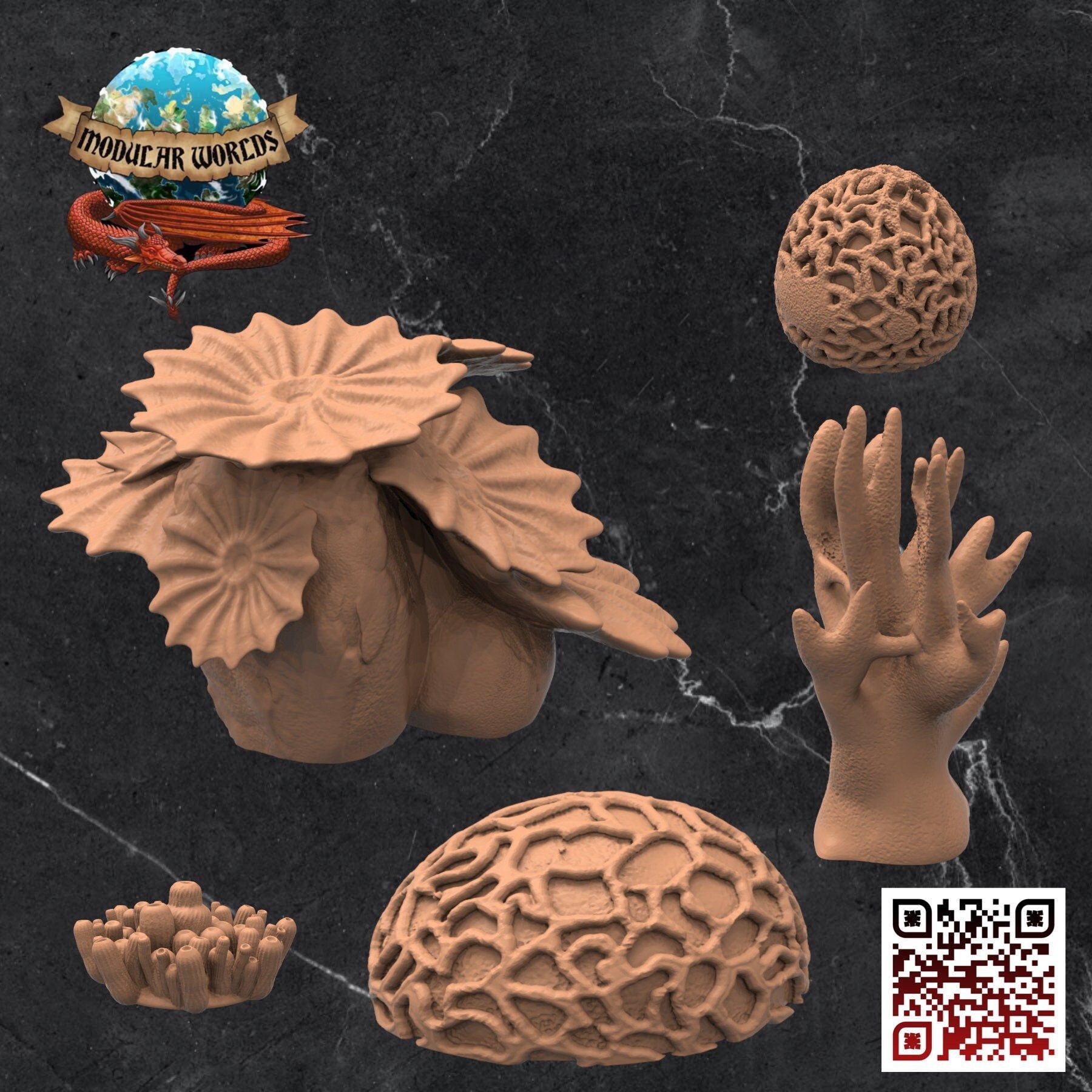 Coral Reef Set: Tabletop Gaming Miniature (Resin 3D Print)