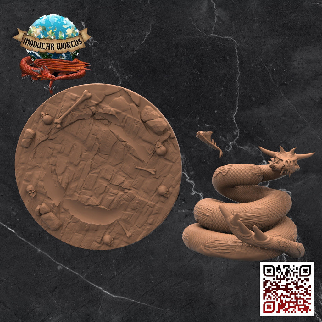 Branch Viper & Scenic Base: Tabletop Gaming Miniature (Resin 3D Print)